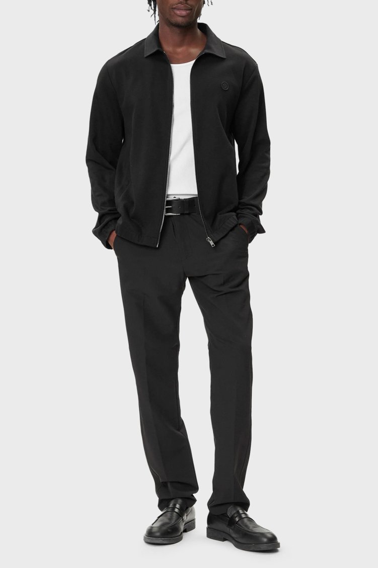 Boss Pamuklu Regular Fit Ceket Yaka Logolu Fermuarlı Erkek Sweat 50556971 002 SİYAH - Boss (1)