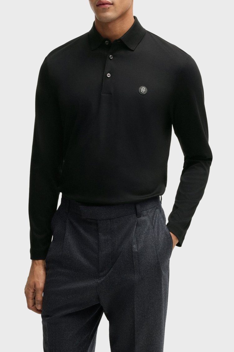 Boss Pamuklu Regular Fit Düğmeli Erkek Polo Yaka Sweat 50523917 002 Siyah - Boss