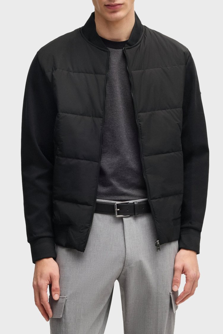 Boss Pamuklu Regular Fit Kapitoneli Kolej Yaka Erkek Sweatshirt 50532767 001 SİYAH - Boss
