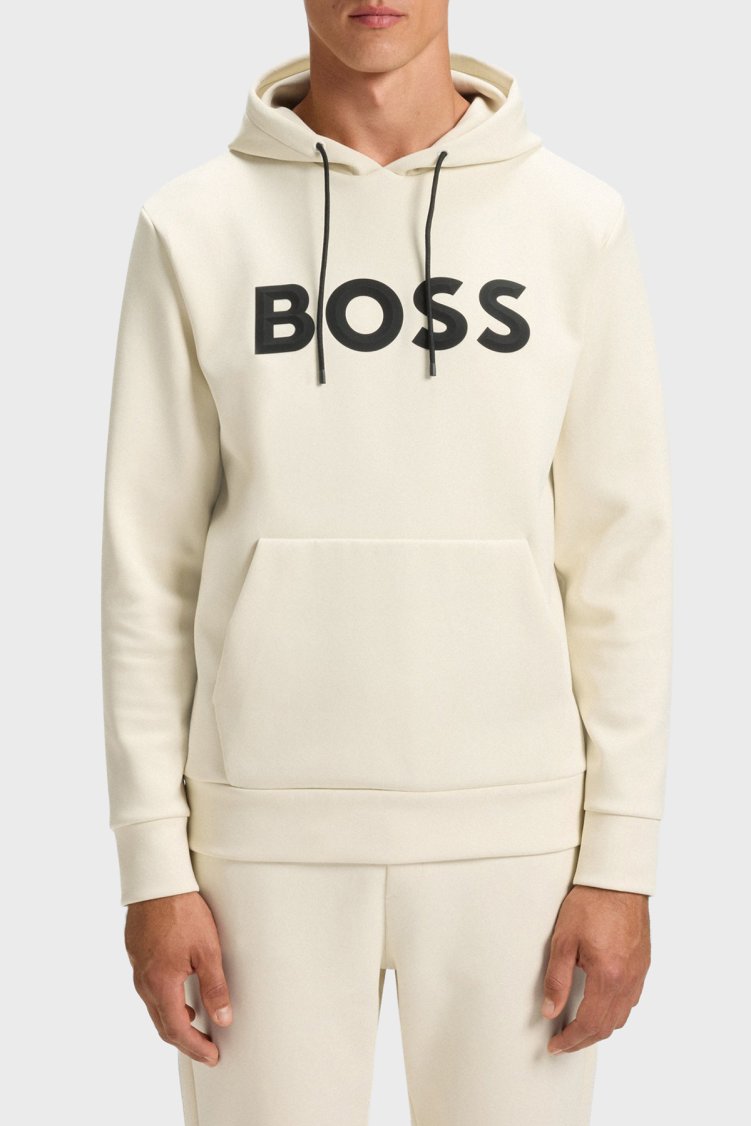 Boss Pamuklu Regular Fit Kapüşonlu Logolu Erkek Sweat 50551457 131 BEJ - Boss