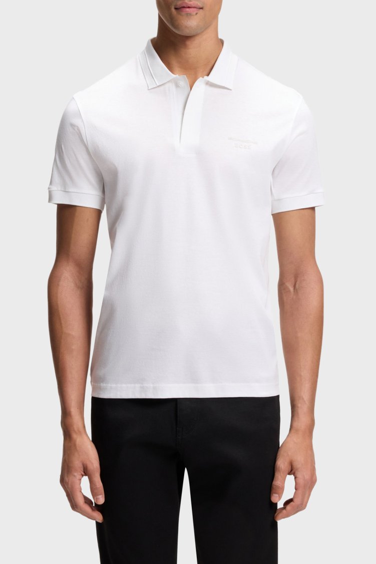 Boss Pamuklu Regular Fit Logolu Düğmeli Erkek Polo 50559801 100 BEYAZ - Boss