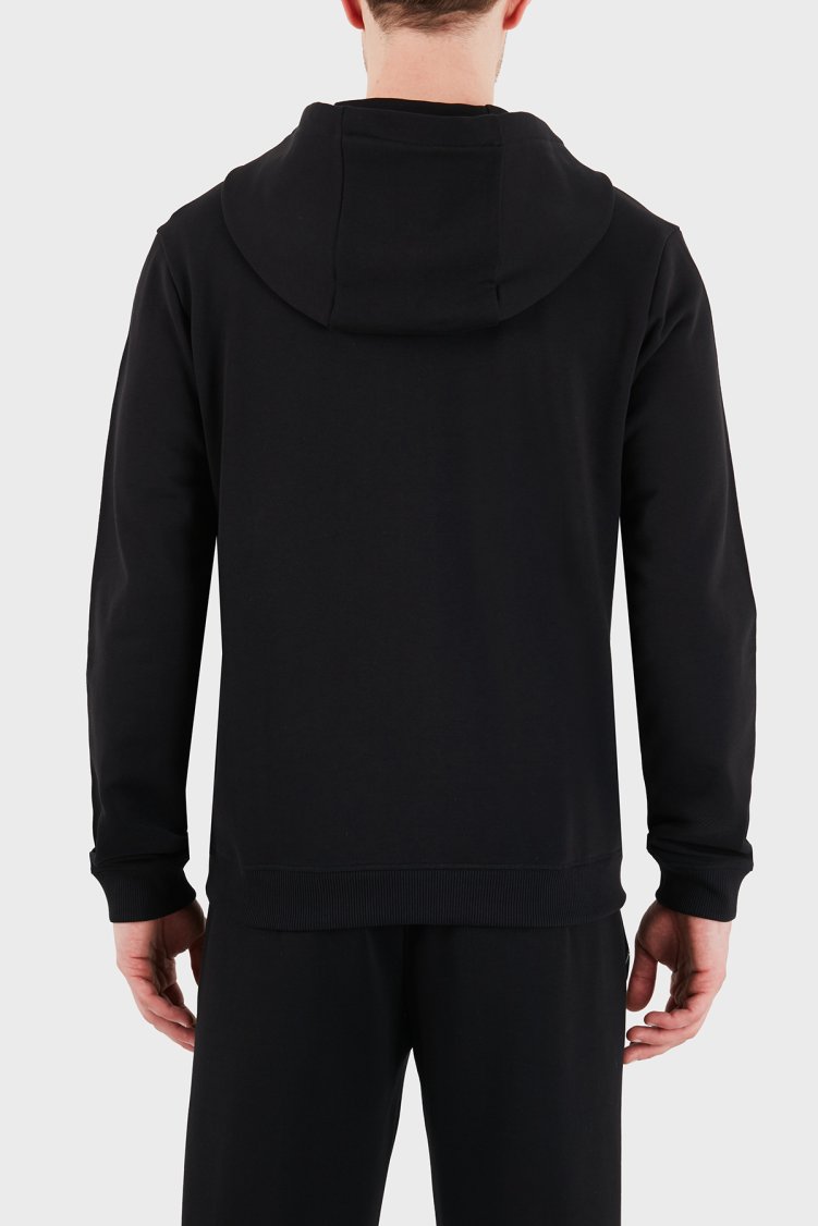 Boss Pamuklu Regular Fit Logolu Fermuarlı Kapüşon Yaka Erkek Sweat 50556427 001 SİYAH - Boss (1)