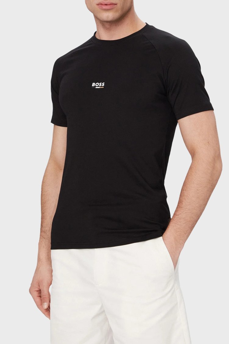 Boss Pamuklu Slim Fit Logolu Yuvarlak Yaka Erkek T Shirt 50517970 005 SİYAH - Boss