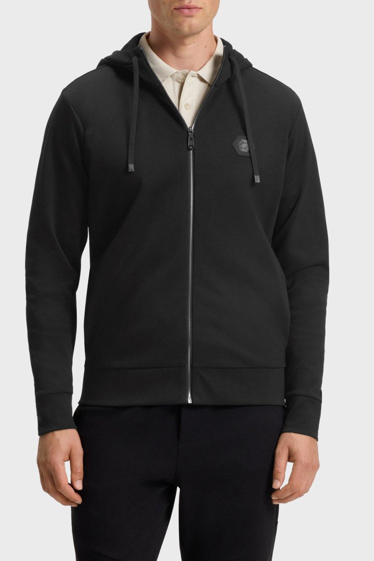 Boss Pamuklu Relaxed Fit Kapüşonlu Fermuarlı Erkek Sweat 50545581 001 SİYAH - Boss