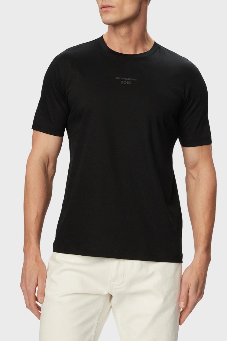 Boss Pamuklu Sırt Baskılı Regular Fit Bisiklet Yaka Erkek T Shirt 50561856 001 SİYAH - Boss