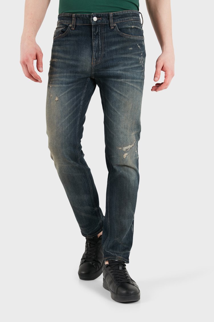Boss Pamuklu Slim Fit Dar Paça Jeans Erkek Kot Pantolon 50553427 405 LACİVERT - Boss