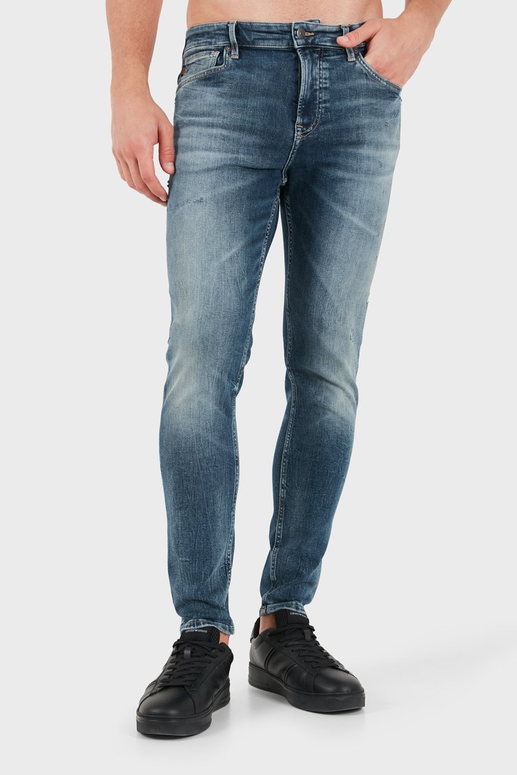 Boss Pamuklu Slim Fit Dar Paça Jeans Erkek Kot Pantolon 50566096 436 Lacivert - Boss