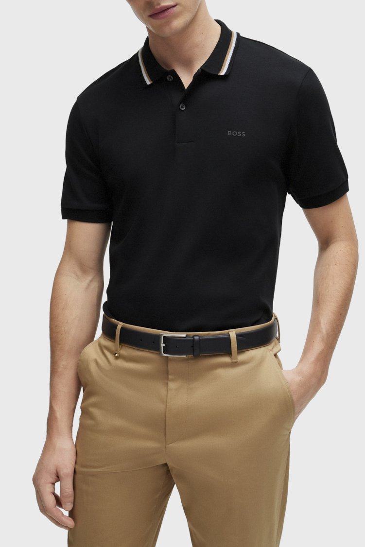 Boss Pamuklu Slim Fit Düğmeli Erkek Polo Yaka T Shirt 50469360 001 SİYAH - Boss