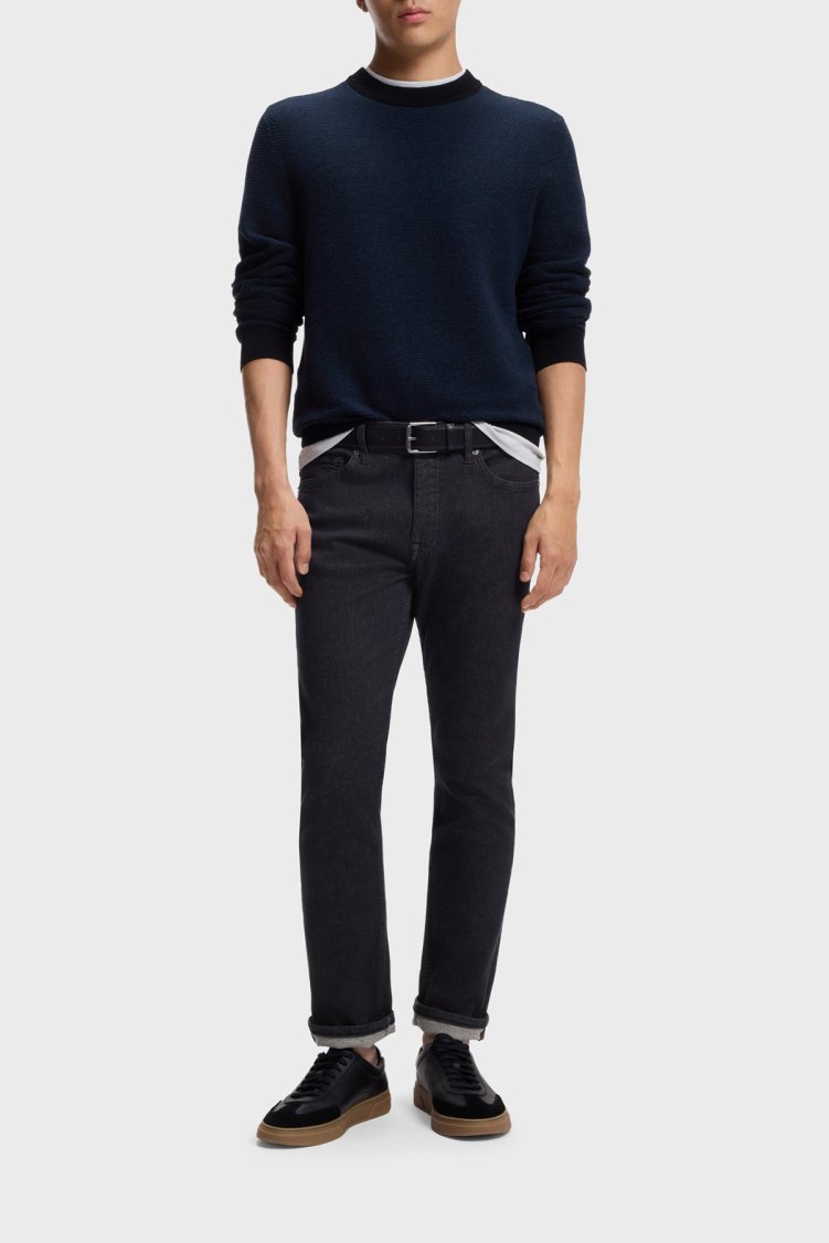 Boss Pamuklu Slim Fit Düz Paça Jeans Erkek Kot Pantolon 50553407 401 Lacivert - Boss (1)