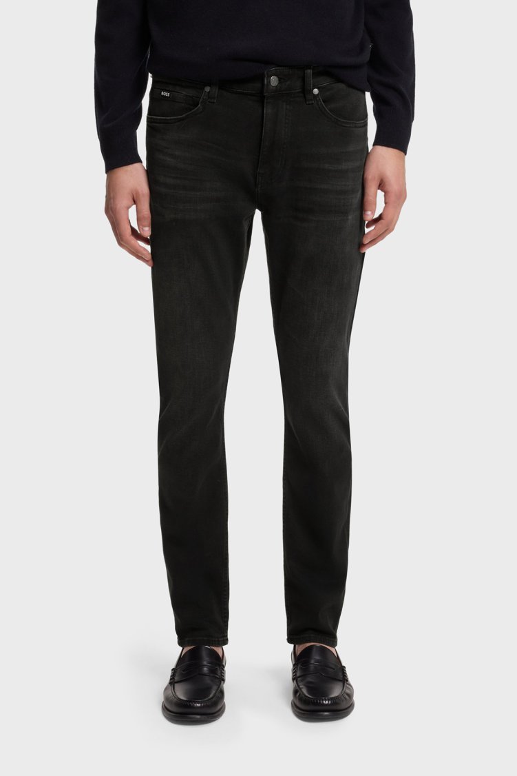 Boss Pamuklu Slim Fit Düz Paça Jeans Erkek Kot Pantolon 50568813 022 Siyah - Boss