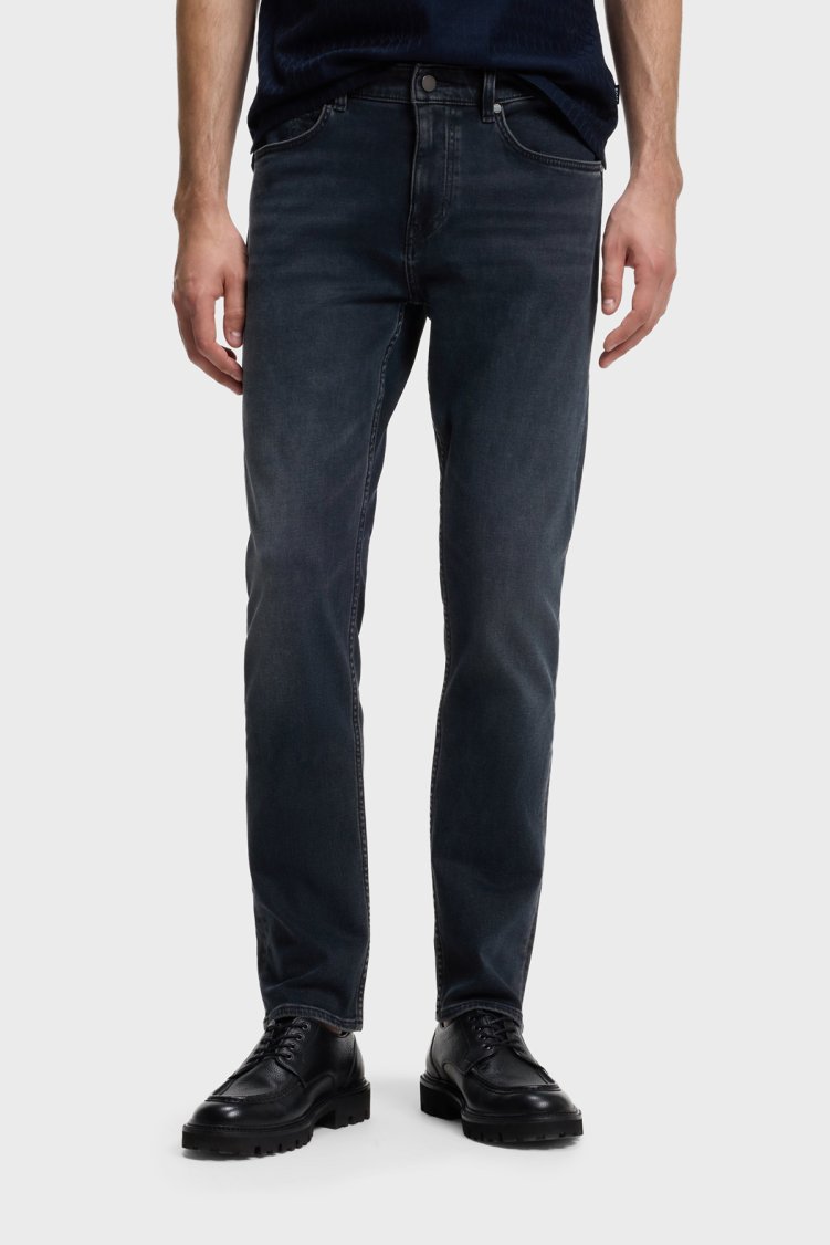 Boss Pamuklu Slim Fit Düz Paça Jeans Erkek Kot Pantolon 50571822 407 Lacivert - Boss