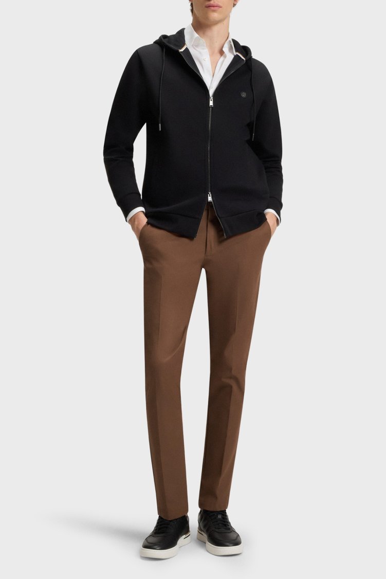 Boss Pamuklu Slim Fit Normal Bel Dar Paça Chino Erkek Pantolon 50543945 217 Kahve - Boss