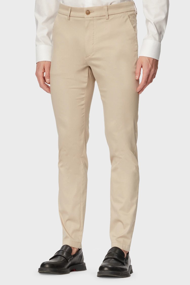 Boss Pamuklu Slim Fit Normal Bel Dar Paça Erkek Pantolon 50553841 286 BEJ - Boss