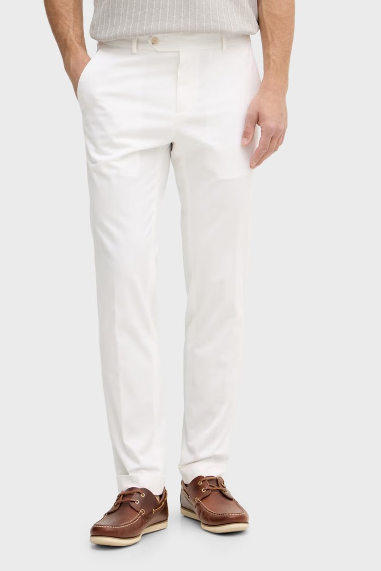 Boss Pamuklu Slim Fit Normal Bel Dar Paça Erkek Pantolon 50561572 100 BEYAZ - Boss