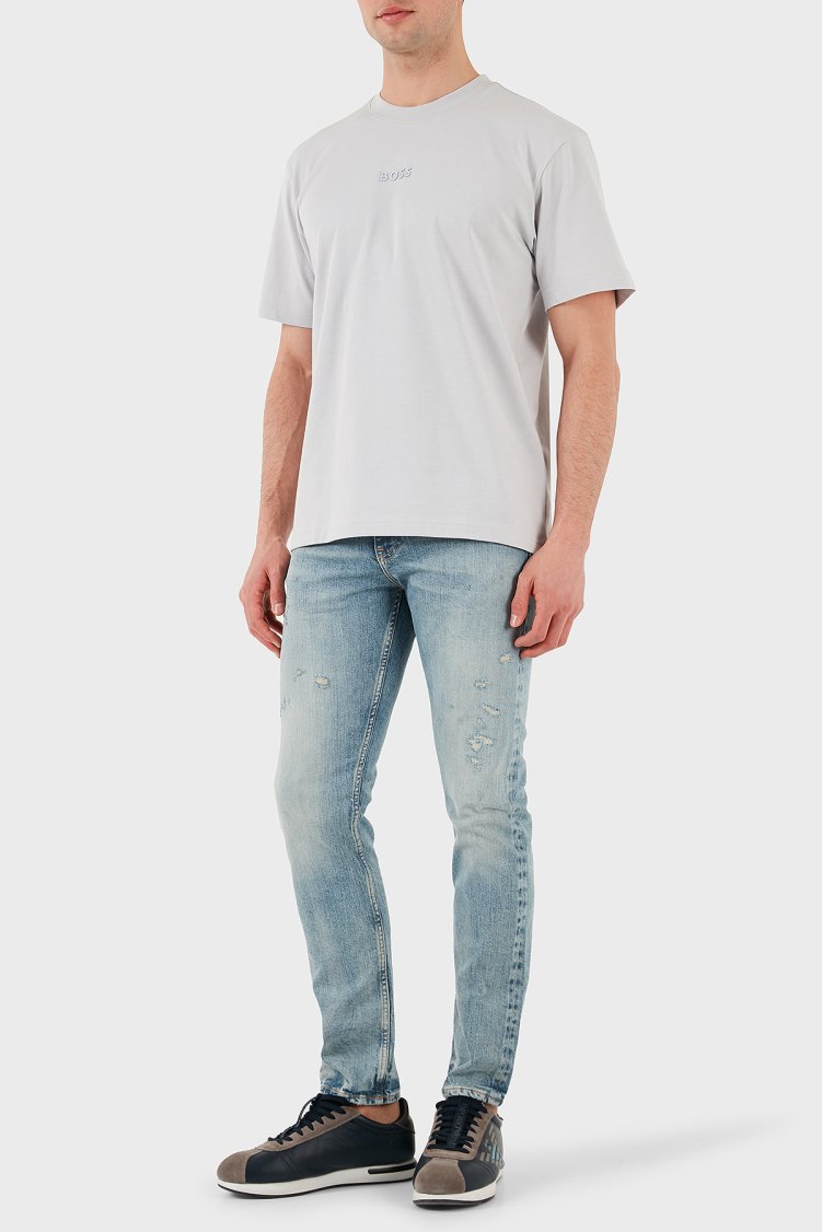 Boss Pamuklu Slim Fit Normal Bel Dar Paça Jeans Erkek Kot Pantolon 50532587 438 MAVİ - Boss (1)