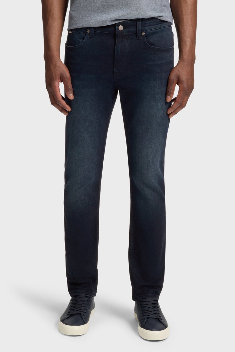 Boss Pamuklu Slim Fit Normal Bel Dar Paça Jeans Erkek Kot Pantolon 50544927 412 LACİVERT - Boss