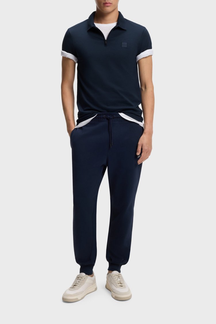Boss Pamuklu Slim Fit Yarım Fermuarlı Erkek Polo 50537507 464 Lacivert - Boss (1)