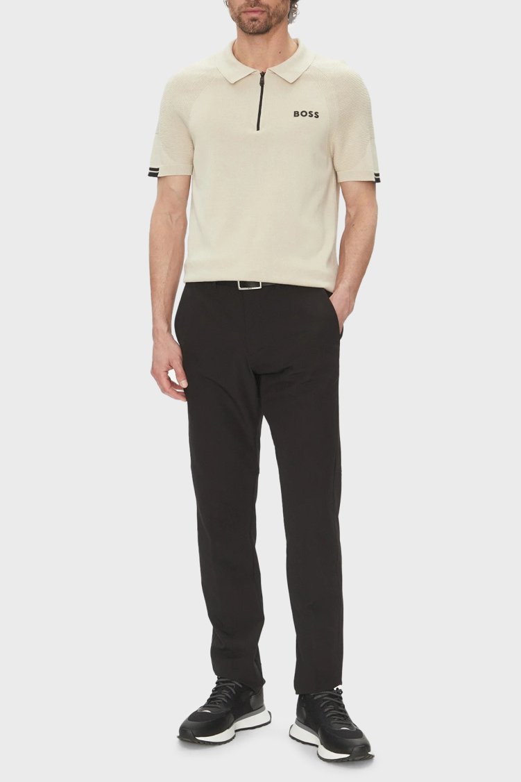 Boss Pamuklu Slim Fit Yarım Fermuarlı Erkek Polo Yaka T Shirt 50537146 284 Bej - Boss (1)