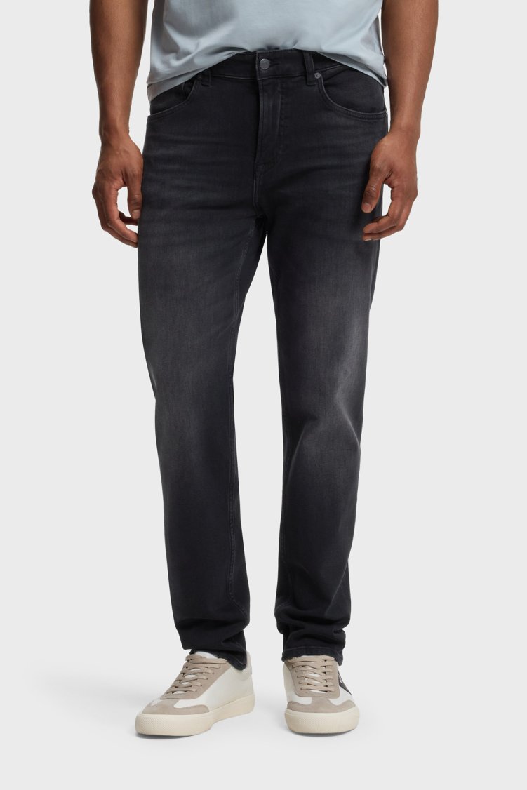 Boss Pamuklu Tapered Fit Düz Paça Jeans Erkek Kot Pantolon 50536502 008 Siyah - Boss