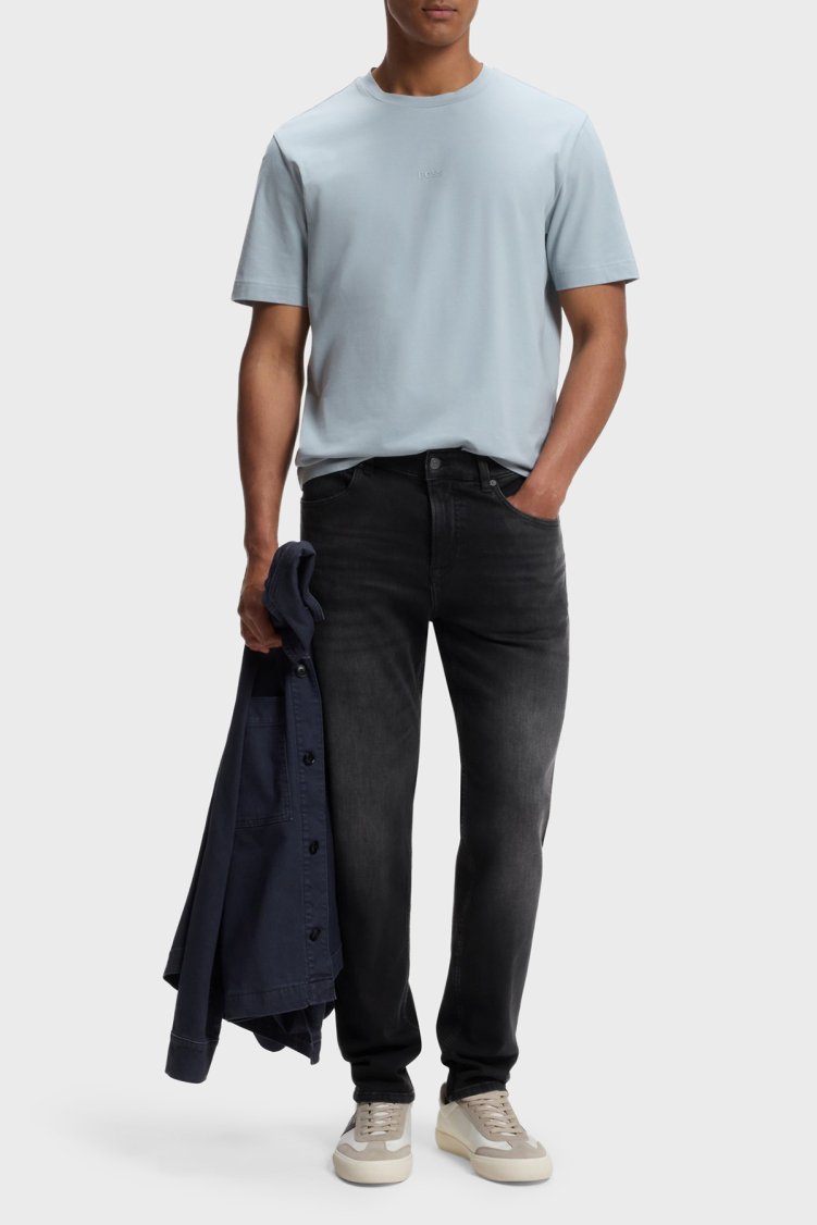 Boss Pamuklu Tapered Fit Düz Paça Jeans Erkek Kot Pantolon 50536502 008 Siyah - Boss (1)