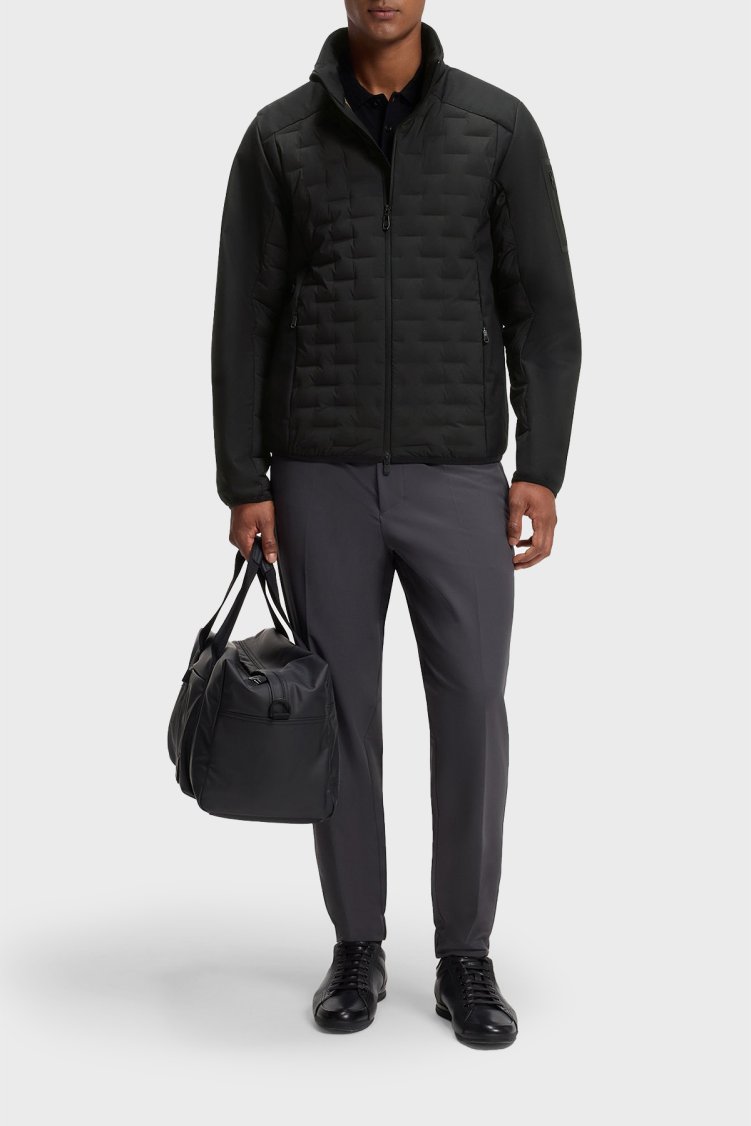 Boss Regular Fit Dik Yaka Fermuarlı Erkek Mont 50561388 001 Siyah - Boss (1)