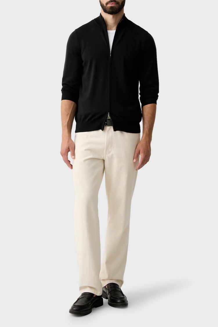 Boss Regular Fit Dik Yaka Yün Erkek Hırka 50571915 001 Siyah - Boss (1)
