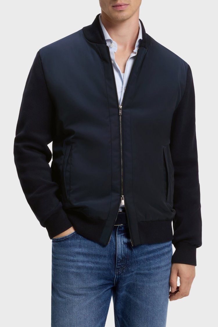 Boss Regular Fit Kolej Yaka Fermuarlı Erkek Hırka 50565508 404 Lacivert - Boss