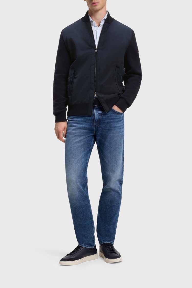 Boss Regular Fit Kolej Yaka Fermuarlı Erkek Hırka 50565508 404 Lacivert - Boss (1)