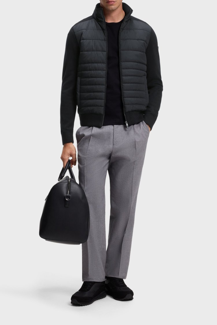 Boss Regular Fit Pamuk Ve Yün Karışımlı Dik Yaka Erkek Ceket 50570636 001 Siyah - Boss (1)