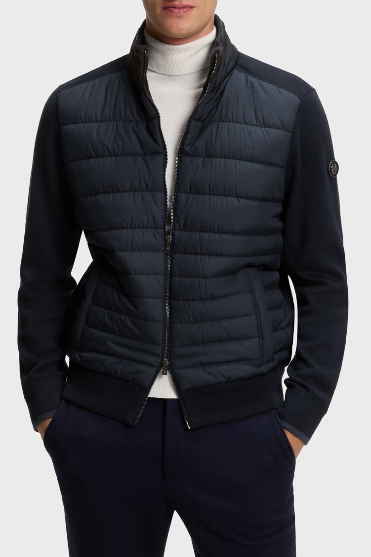 Boss Regular Fit Pamuk Ve Yün Karışımlı Dik Yaka Erkek Ceket 50570636 404 Lacivert - Boss