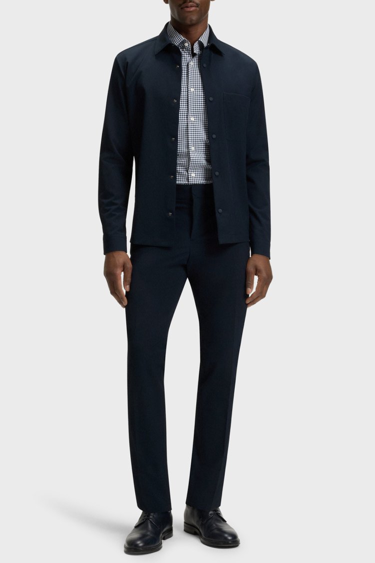 Boss Relaxed Fit Yaka Göğüs Cepli Uzun Kollu Erkek Gömlek 50545325 404 LACİVERT - Boss (1)