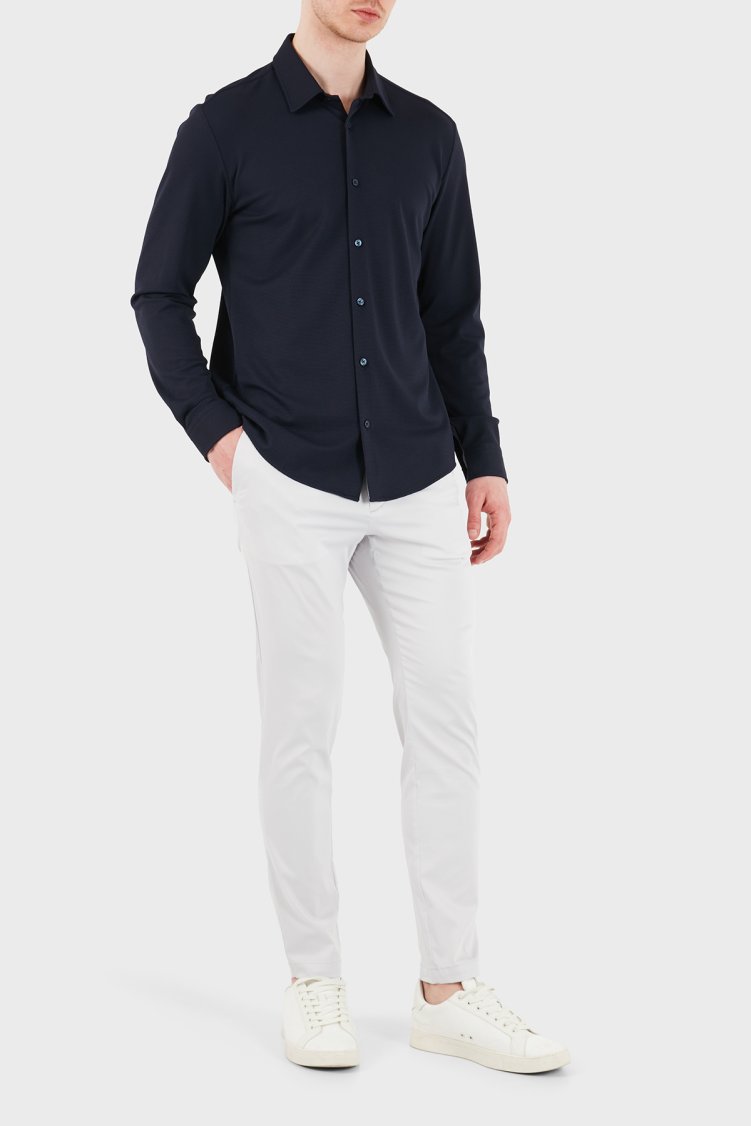 Boss Slim Fit Klasik Yaka Uzun Kollu Erkek Gömlek 50556948 404 LACİVERT - Boss (1)