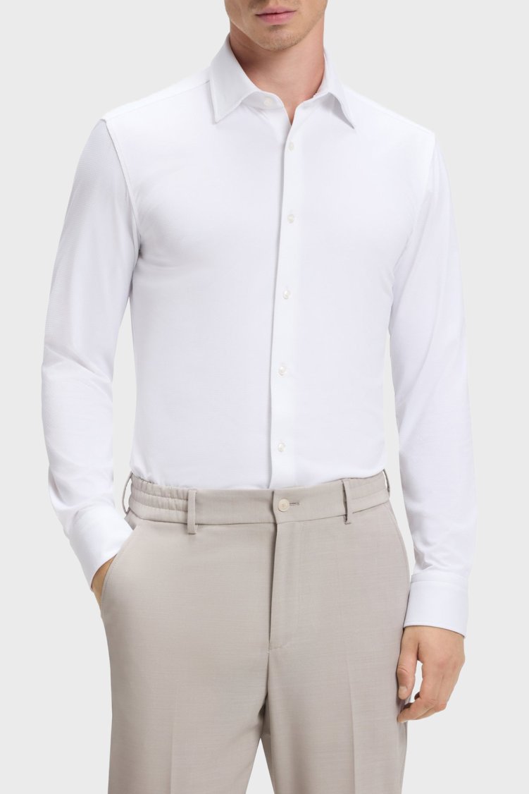 Boss Slim Fit Klasik Yaka Uzun Kollu Erkek Gömlek 50567206 100 Beyaz - Boss
