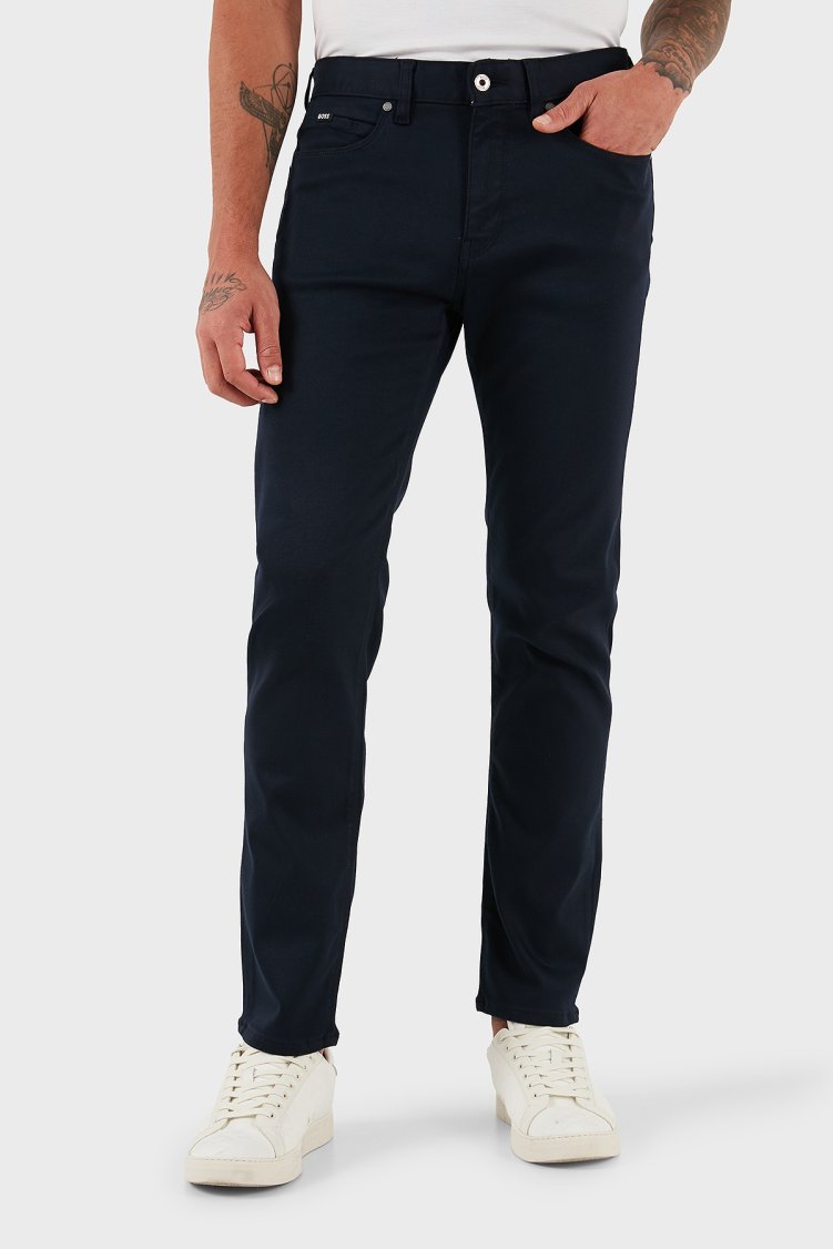 Boss Slim Fit Normal Bel Düz Paça Jeans Erkek Kot Pantolon 50550942 404 LACİVERT - Boss