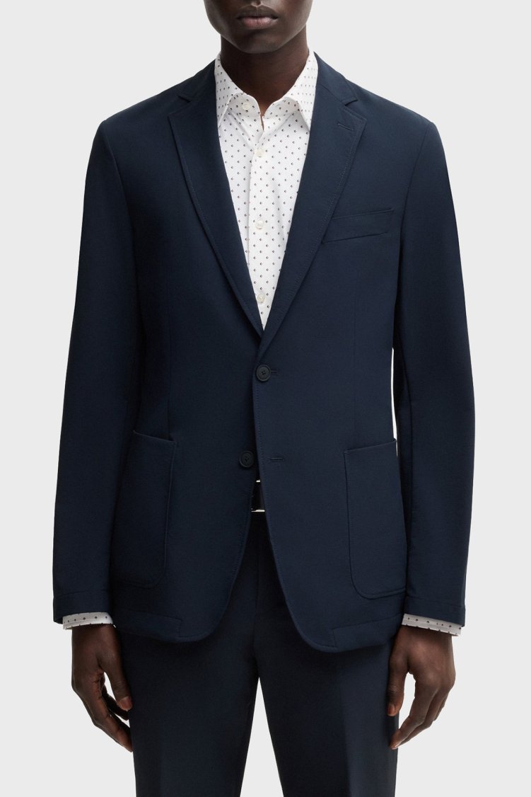 Boss Softshell Kumaş Slim Fit Mono Yaka Klasik Erkek Ceket 50538635 404 LACİVERT - Boss