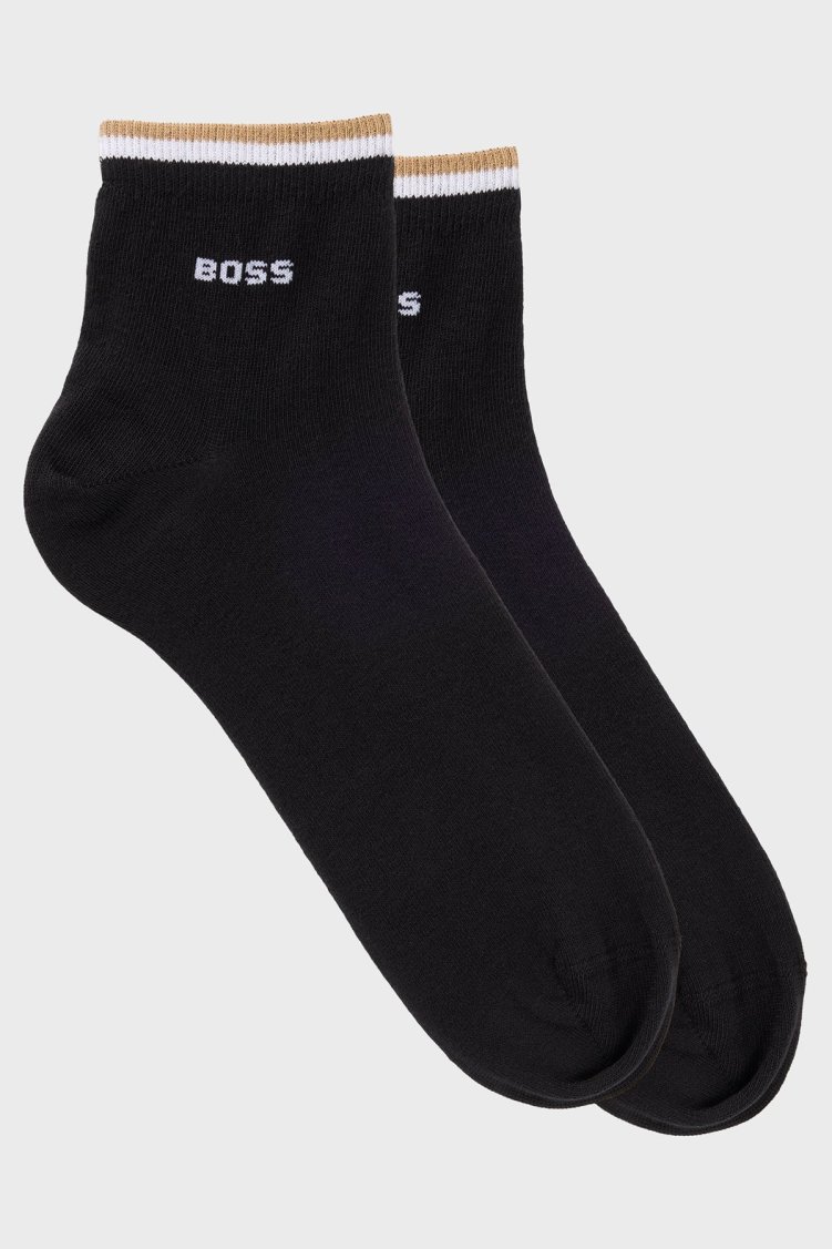 Boss Logolu Streç Pamuklu 2 Pack Erkek Çorap 50491195 001 SİYAH - Boss