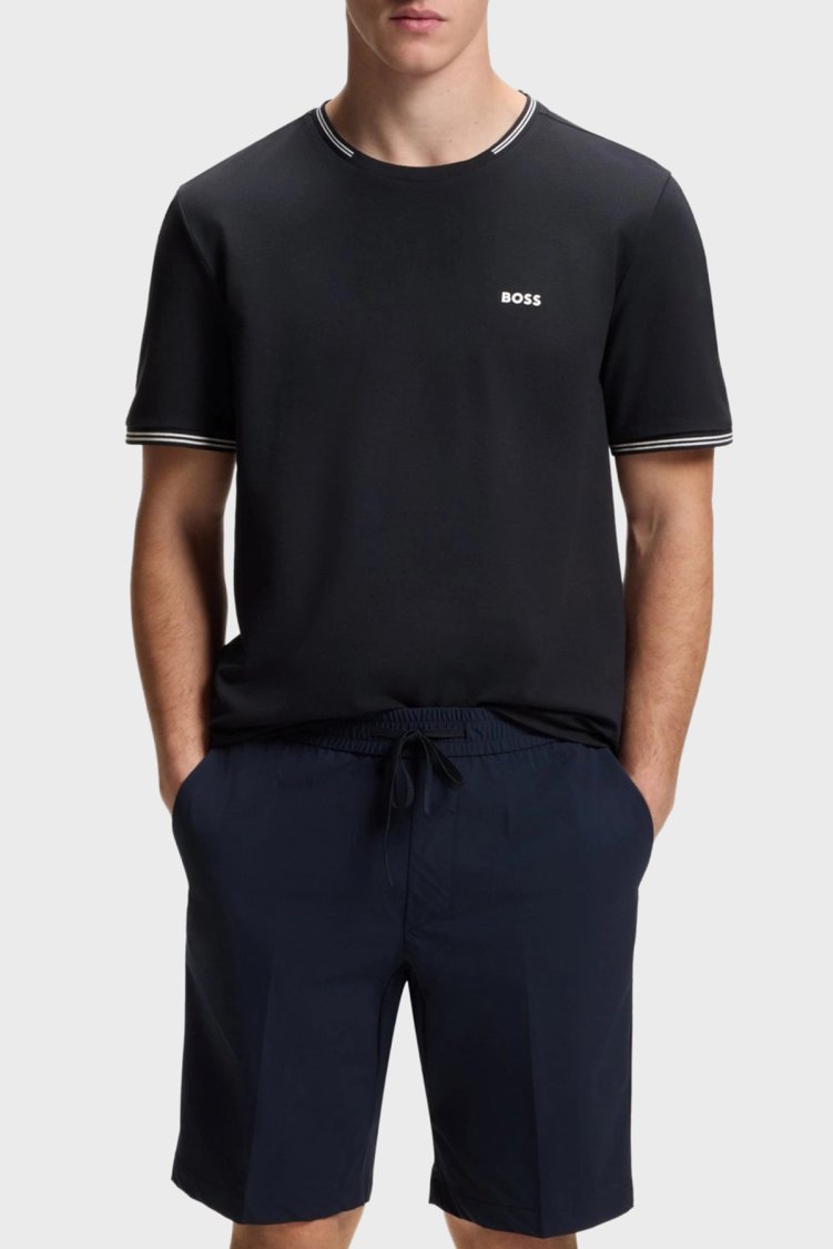 Boss Streç Pamuklu Regular Fit Bisiklet Yaka Erkek T Shirt 50521245 402 LACİVERT - Boss