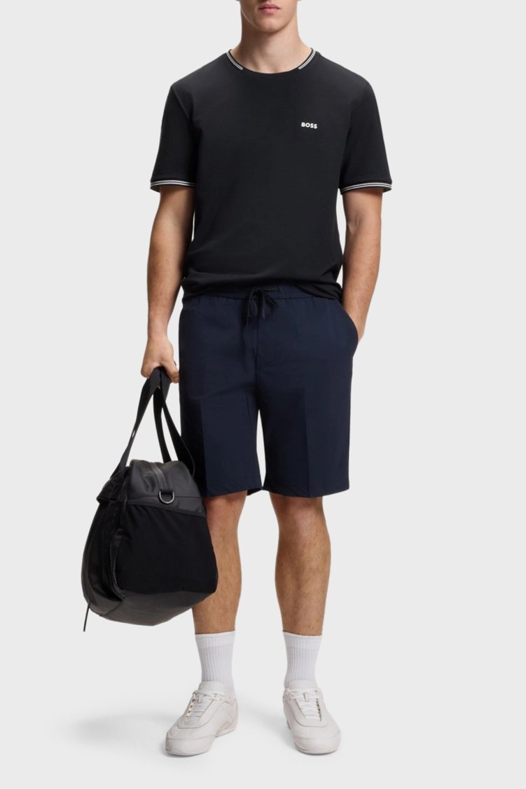 Boss Streç Pamuklu Regular Fit Bisiklet Yaka Erkek T Shirt 50521245 402 LACİVERT - Boss (1)