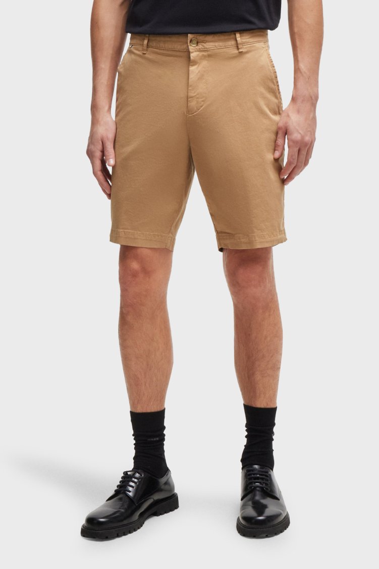 Boss Streç Pamuklu Slim Fit Gabardin Erkek Short 50512524 260 BEJ - Boss