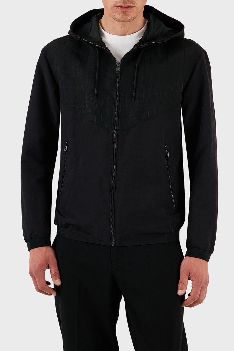 Boss Su itici Regular Fit Kapüşonlu Erkek Ceket 50532433 001 SİYAH - Boss