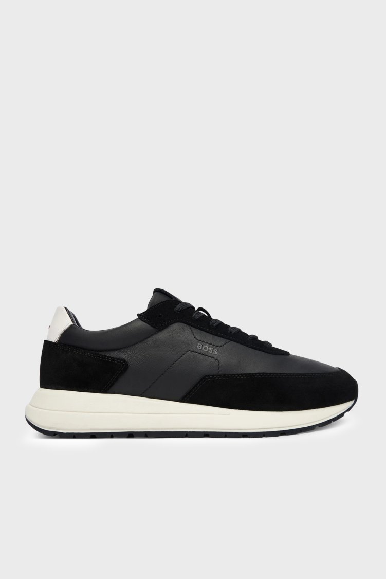 Boss Süet Detaylı Logolu Sneaker Erkek Ayakkabı 50557837 001 SİYAH - Boss