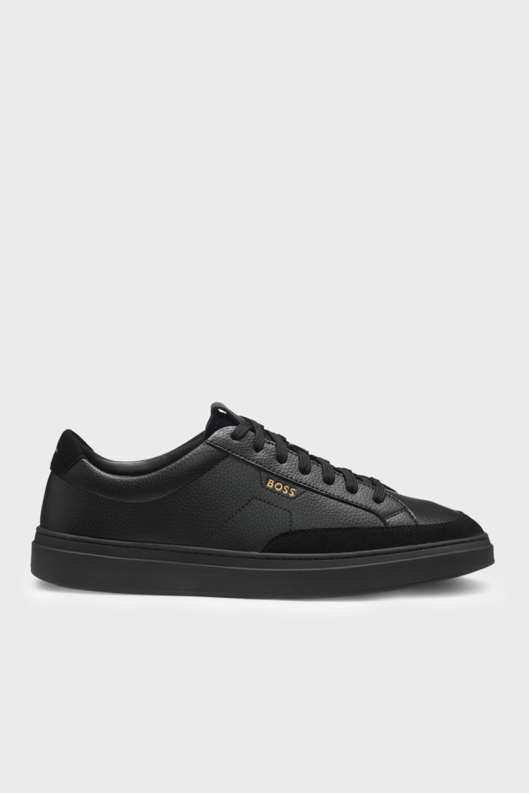 Boss Süet Detaylı Sneaker Erkek Ayakkabı 50568536 005 Siyah - Boss