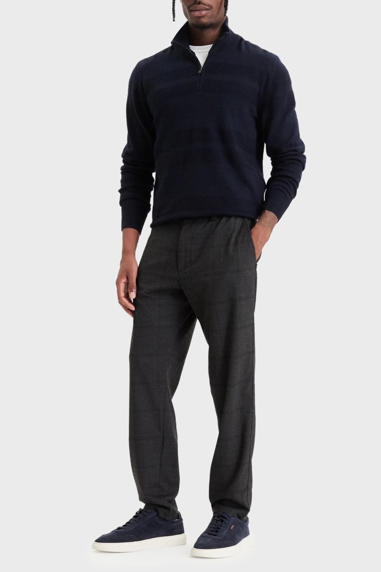 Boss Tapered Fit Bağlamalı Bel Düz Paça Erkek Pantolon 50571678 001 Siyah - Boss (1)