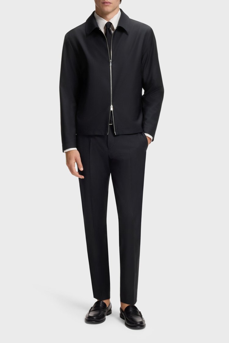 Boss Yünlü Slim Fit Düz Paça Erkek Pantolon 50567486 404 Lacivert - Boss (1)