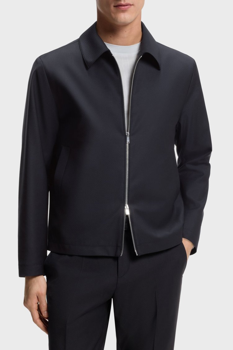 Boss Yünlü Slim Fit Klasik Yaka Erkek Ceket 50567500 404 Lacivert - Boss