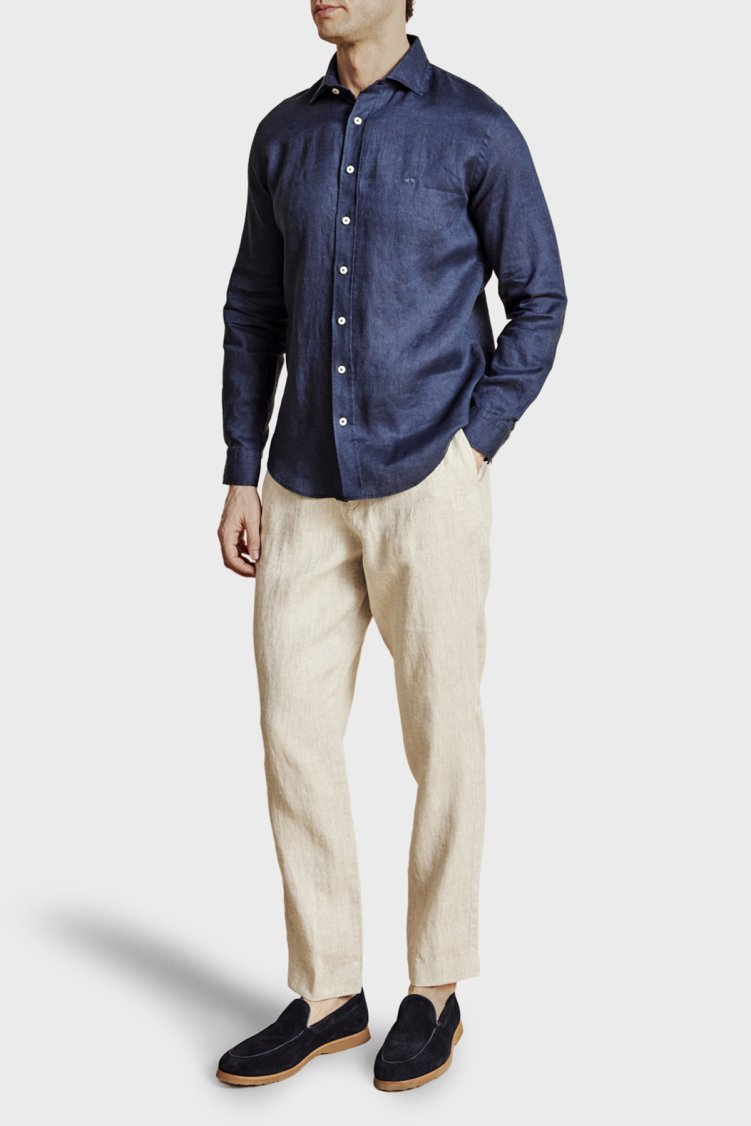 Brooks Brothers %100 Keten Normal Bel Düz Paça Erkek Pantolon BBSS26MPT022142 BEJ - Brooks Brothers (1)