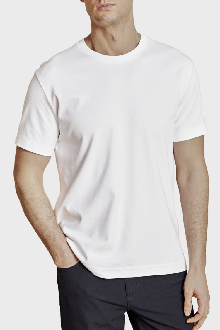 Brooks Brothers Logolu % 100 Pamuk Bisiklet Yaka T-shirt Erkek T Shirt BBSS26MTS002101 KIRIK BEYAZ - Brooks Brothers