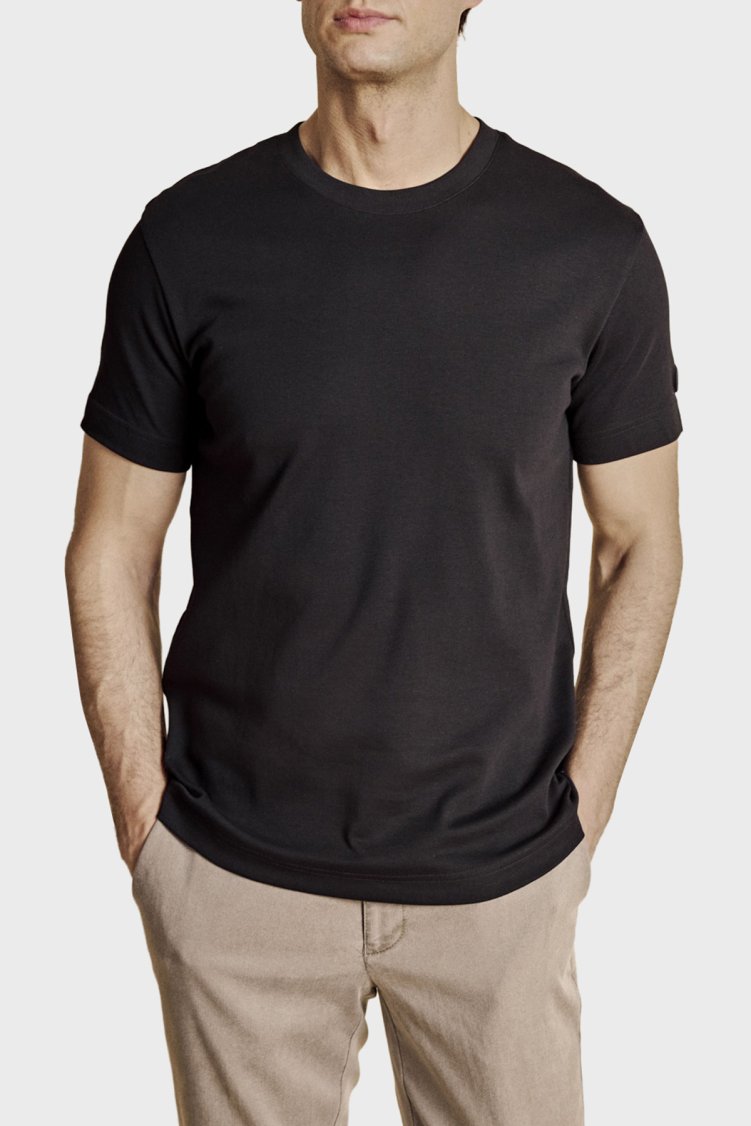Brooks Brothers Logolu % 100 Pamuk Bisiklet Yaka T-shirt Erkek T Shirt BBSS26MTS002112 SİYAH - Brooks Brothers