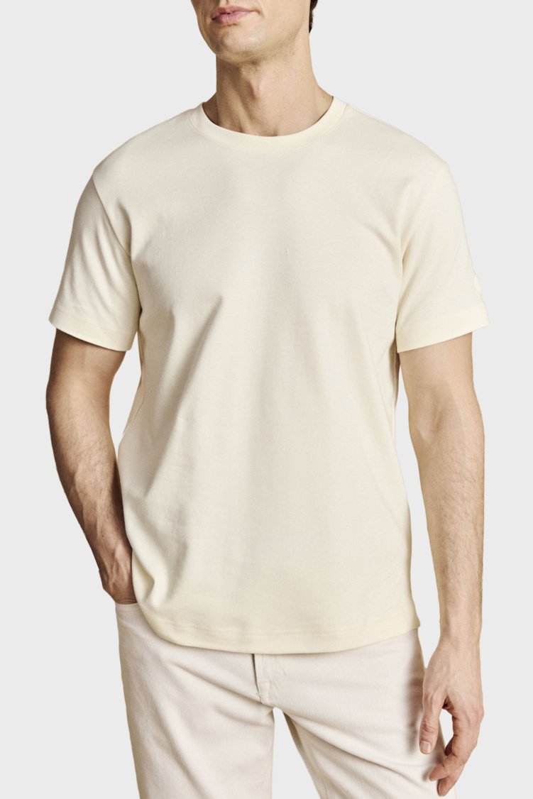 Brooks Brothers Logolu % 100 Pamuk Bisiklet Yaka T-shirt Erkek T Shirt BBSS26MTS002142 BEJ - Brooks Brothers