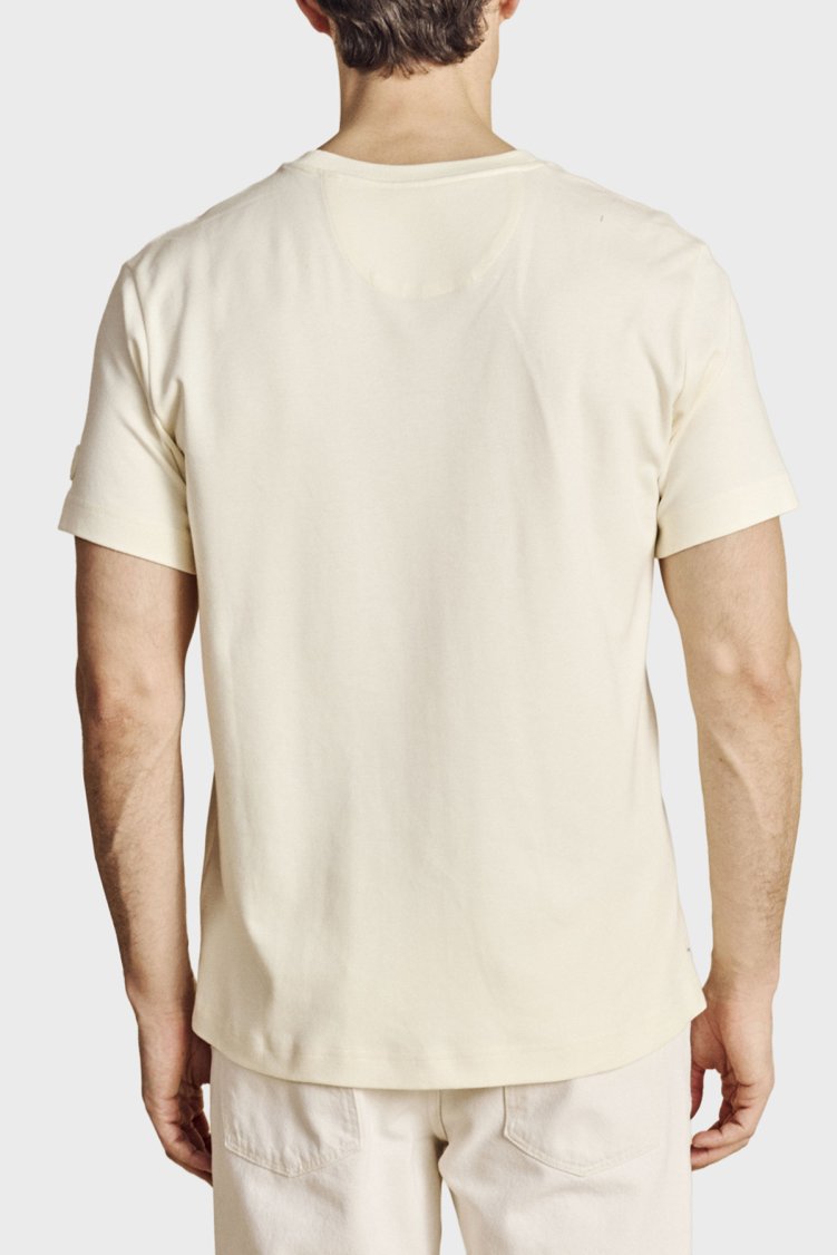 Brooks Brothers Logolu % 100 Pamuk Bisiklet Yaka T-shirt Erkek T Shirt BBSS26MTS002142 BEJ - Brooks Brothers (1)